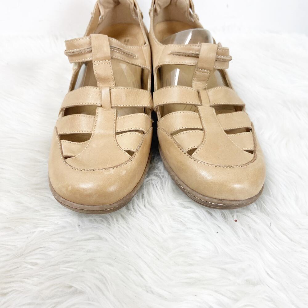 Naturalizer 10 M Womens Tan Beige Leather Malta Buckle Comfort Flats Shoes - Picture 5 of 9